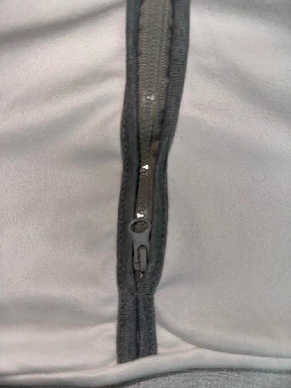White Baby Sleep Sack with Gray Trim